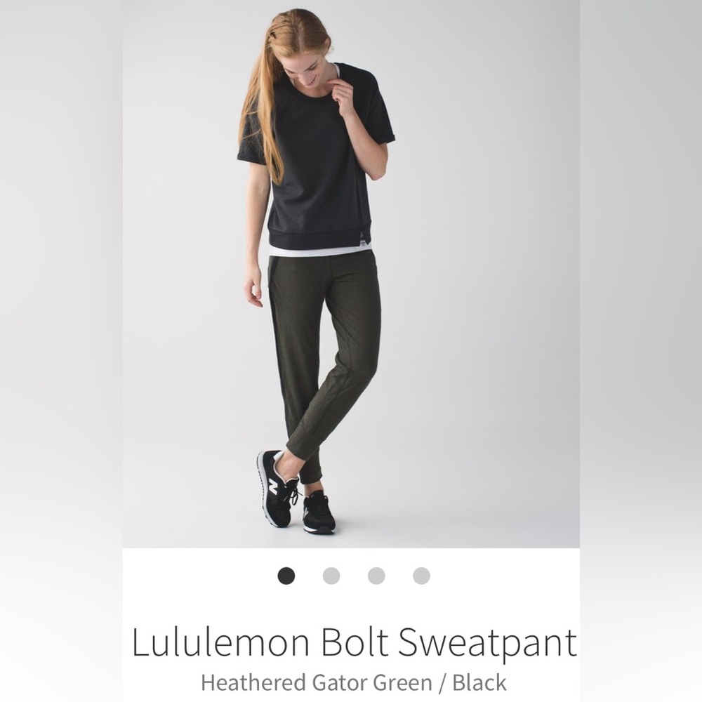 Lululemon Bolt Sweatpant, Size 4, Heathered Gator Green
